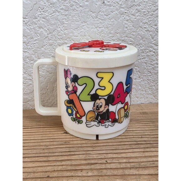 Vintage Walt Disney Mickey Mouse & Friends Plastic Cup w Clock Lid Superseal - Picture 15 of 15
